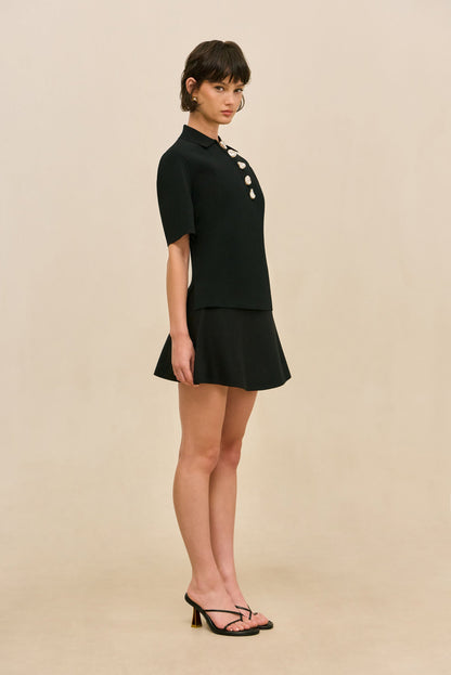 JAFFA KNIT TOP - BLACK