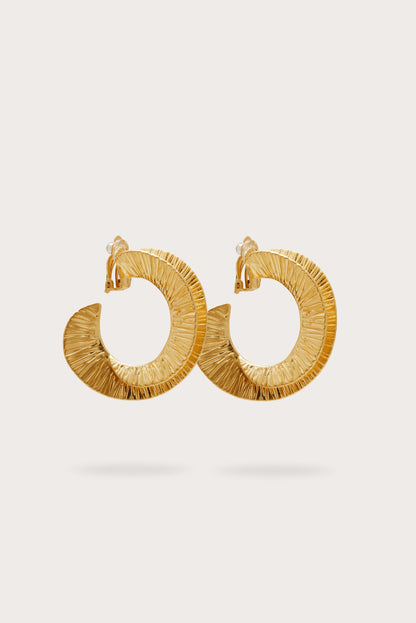 REN LARGE HOOP EARRING - BRUSHED BRASS