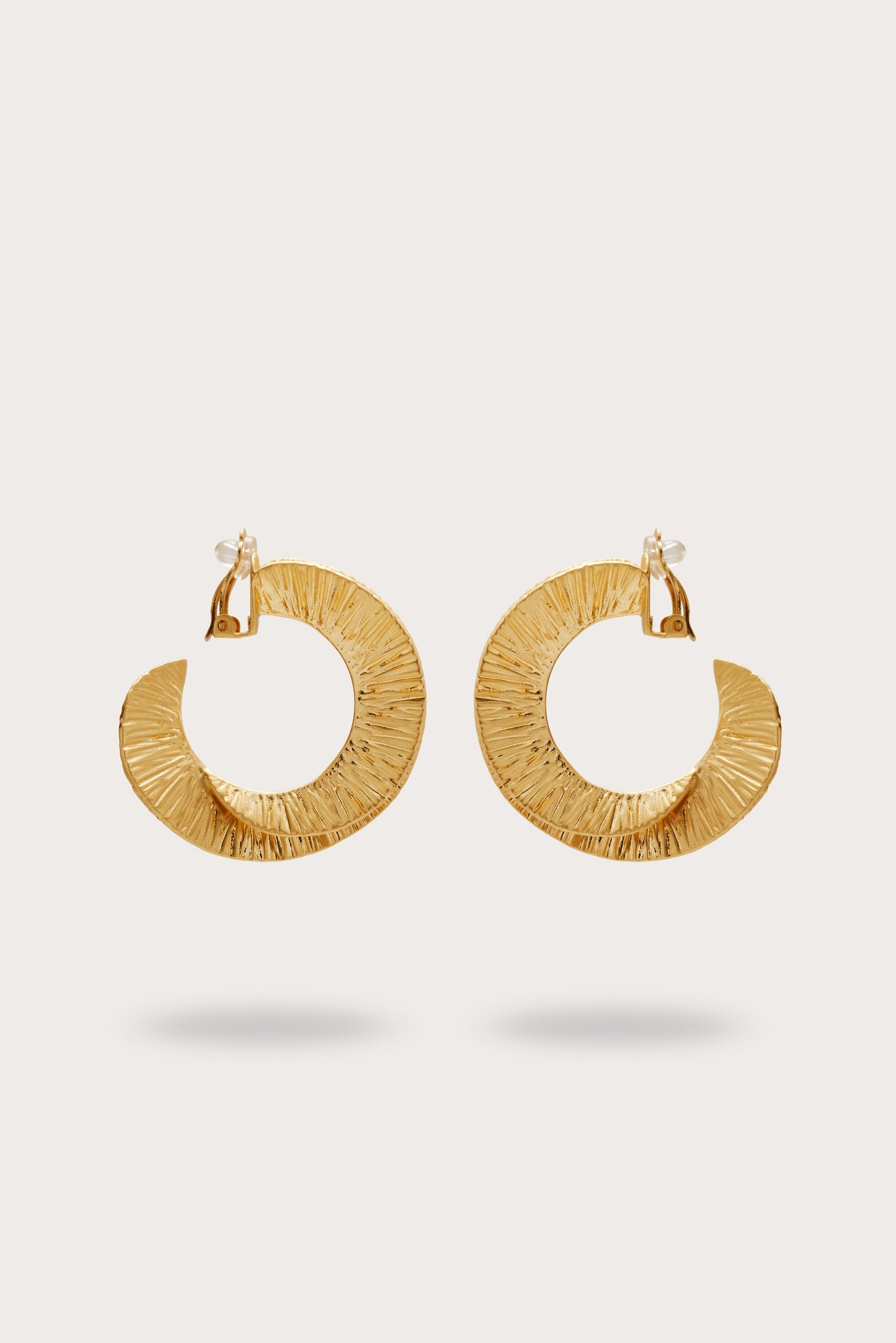 REN LARGE HOOP EARRING - BRUSHED BRASS