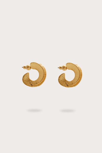REN MINI HOOP EARRING - BRUSHED BRASS
