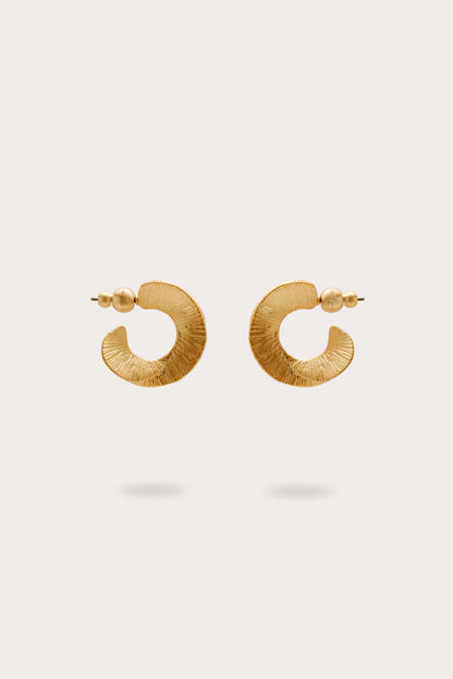 REN MINI HOOP EARRING - BRUSHED BRASS