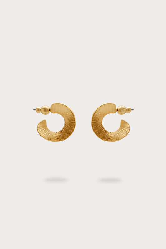REN MINI HOOP EARRING - BRUSHED BRASS