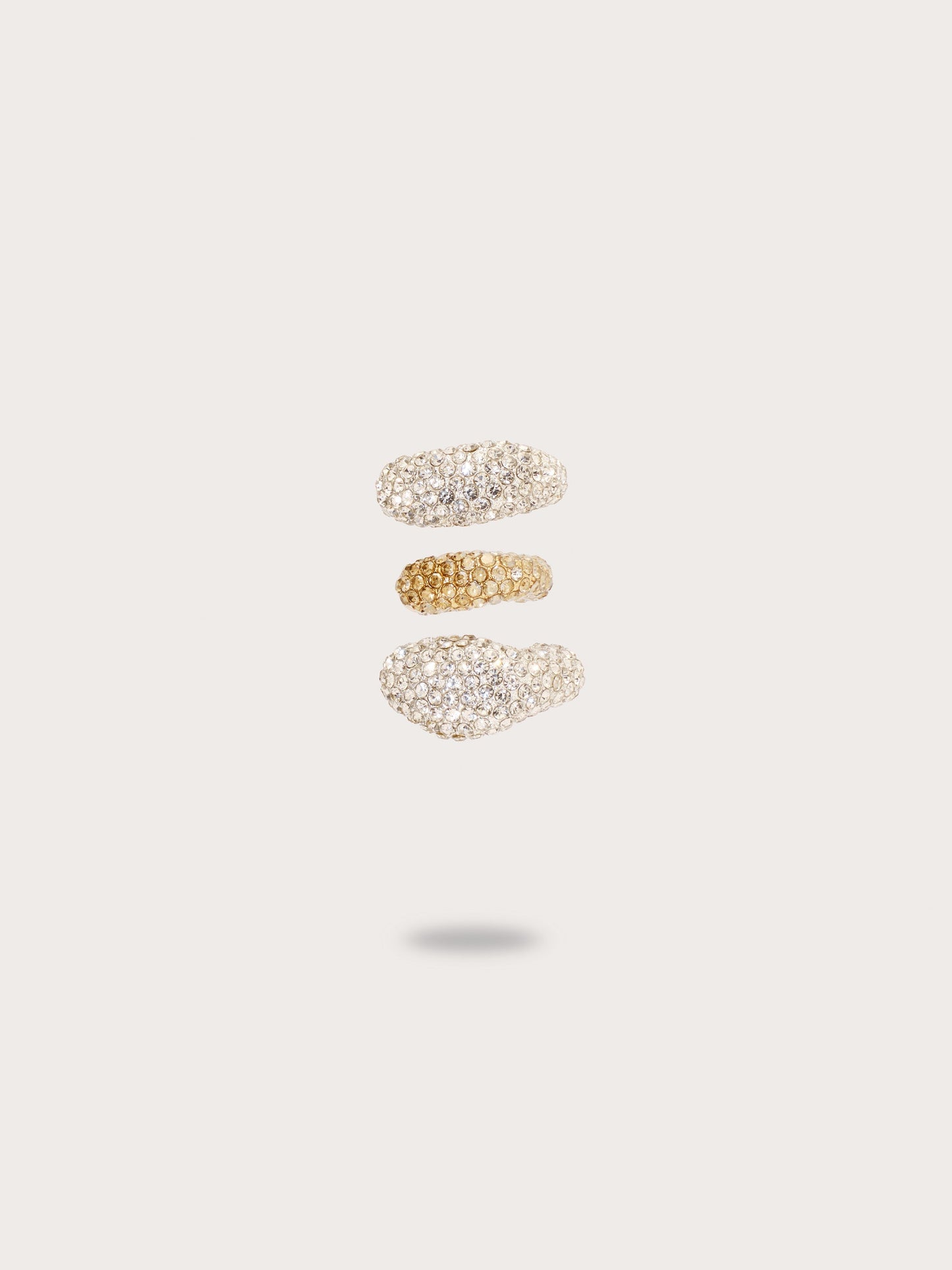 SOLENE RHINESTONE EAR CUFF SET - CLEAR & SAND DOLLAR