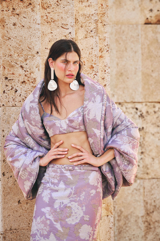 MEE TOP - FLORAL JACQUARD